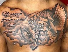 God Chest Tattoo Men, Chip On Shoulder Tattoo, Religious Chest Tattoo, Men Full Chest Tattoo, Chest Piece Tattoos Mens Black, Chest Piece Tattoos Mens Stencil, Bible Verse Chest Tattoo Men, Cloud Chest Tattoo Men, Cross Tattoos For Men On Chest