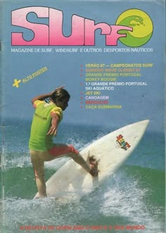 the front cover of a magazine about surfing