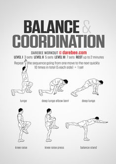 a poster with instructions on how to do the balance and coordination exercises for beginners