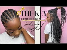 Crochet Natural Hairstyles Black Women, Boho Braids Crochet Styles, How To Crochet Box Braids, Boho Knotless Braids Crochet, Braiding Patterns For Crochet Hair, Crochet Bohemian Box Braids, Braided Boho Hairstyles, Crochet Braid Pattern For Box Braids, Crotchet Braids Pattern Hair