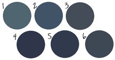 six different shades of blue and gray with the same color scheme for each one in it