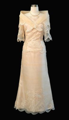 Barongsrus-Filipiniana Gown #6023 Filipina Gown, Philippine Costume, Filipino Traditional Clothing