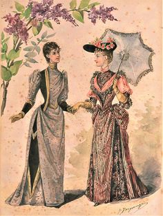 1891 Fashion, Gilded Age Fashion, Art Nouveau Fashion, 1880s Fashion, Decades Of Fashion, 1890s Fashion, 19th Century Clothing, Historical Dress