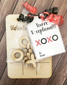 Valentine's Tic Tac Toe Kits (Individual $5 each or Sets of 10 for $25) - Paisley Grace Makery Tic Tac Toe Valentine, Tic Tac Toe Board, Dinosaur Valentines, Valentines Gift Tags, Unicorn Valentine, Valentine Crafts For Kids, Classroom Gifts, Tic Tac Toe Game, Personalized Party Favors