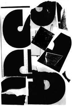 black and white collage with the letter b in it's center surrounded by smaller letters