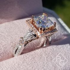 Kirk Kara Pirouetta Princess Cut Two-Tone Halo Diamond Engagement Ring Vintage Style Engagement Rings, Cute Engagement Rings, Trending Engagement Rings, Ring Trends, Scroll Work, Dream Engagement Rings, Buying Diamonds, Engagement Ring Styles, Halo Diamond Engagement Ring