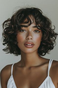 These Short Wavy Bob Ideas Are More Revolutionary Than You Think! Short Curly Haircuts Thick Hair, Curly French Bob With Bangs, Permed Bob, Wavy Layered Bob, Curly French Bob, Short Hair Curl, Natural Curly Bob, Wavy Hair Bob, Wavy Bob With Bangs