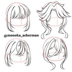 how to draw anime hair step by step