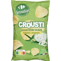 a bag of crousti crackers on a white background