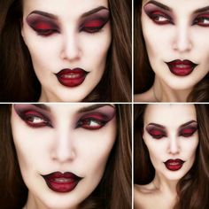 Vampire Makeup For Women, Queen Of Hell Costume, Devil Make Up Women, Scary Vampire Makeup, Vampiress Makeup, Halloween Backgrounds Wallpapers, Halloween Nails 2022, Vampire Makeup Looks, Nail Designs Halloween