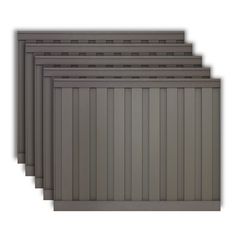 four dark gray plastic boards are lined up together