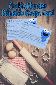 cookie monster printable recipe card