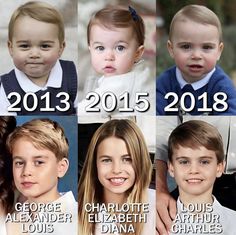 a series of photos showing the faces of children in different ages, from birth to five years old