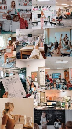 teacher teaching aesthetic boho collage board students teaches cute rules kids College Vision Board