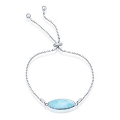 PRICES MAY VARY. REFLECTS YOUR NON-MAINSTREAM PERSONALITY you get the best of both worlds when you choose this pear-shaped bracelet. The pear is accented with natural larimar gemstone. The way the setting is designed gives it an infinity feel making it perfect for couples and the sense of flow and movement to the entire setting will have her looking down to admire it. IMPRESSIVE HEALING STONES it is also called the Atlantis Stone, because a spiritual master claimed that some islands in the Carib Larimar Bracelet, Bolo Bracelet, Larimar Stone, Classy Jewelry, Bracelet Sterling Silver, Sentimental Gifts, Stylish Jewelry, Beach Jewelry, Jewelry For Women