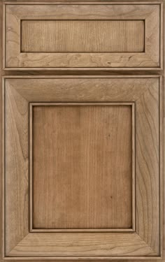 a wooden cabinet door with no drawers on the front and side paneled in light brown wood