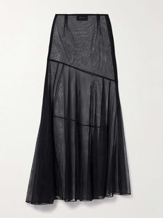 SIMONE ROCHA Asymmetric tulle maxi skirt Uzun Boy, Black Tulle Skirt, Fw 2024, Goth Skirt, Sheer Maxi Skirt, White Fits, Tulle Skirt Black, Tulle Maxi Skirt, Summer Style Guide