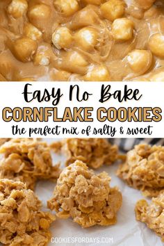 easy no bake cornflake cookies are the perfect mix of salty and sweet