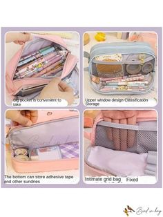 Bird in Bag - Aesthetic Capacity Pencil Case Bag with Kawaii Stationery Holder for Students at School School Makeup Bag, Cute Pencil Cases, Pencil Cases For Girls, School Pencil Case, Cute Pencil Case, School Kit, Aesthetic School, Cute Pencil, Korean Stationery