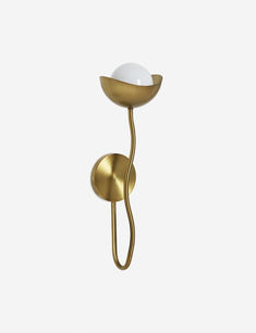 Kukka modern wavy arm wall sconce in brass Affordable Lighting, Modern Floor Lamp, Glass Orb, House Items