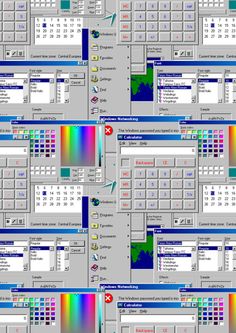 a computer screen with multiple color options on the same page and numbers in each panel