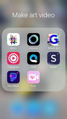 an iphone screen with various app icons on the bottom right hand corner and text that reads make art video