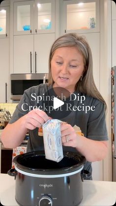 Samantha Mullino on Instagram: "Spinach Dip Crockpot Recipe 😎 #easyrecipe #easyrecipes #recipes #crockpotrecipes #diprecipe #samssuperdupereasyrecipes" Spinach Dip Crock Pot, Crockpot Spinach Dip, Crab Dips, Crockpot Dips, Dip Crockpot, Crockpot Spinach, Dip Recipes Crockpot, Spinach Dip Easy, Office Potluck