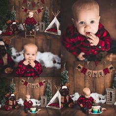 a baby is sitting on a chair and eating cake