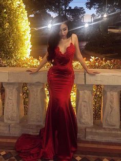 SP1657,Spaghetti Straps Backless Prom Dress Mermaid Burgundy Long Evening Gown on Storenvy Cherry Red Dress Prom, Backless Mermaid Prom Dresses, Red Mermaid, Formal Ball Gown, Custom Prom Dress, V Neck Prom Dresses, Gown Plus Size, Prom Dresses For Sale, Long Evening Gowns