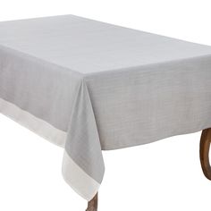 a table with a white cloth on it