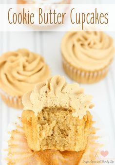 cupcakes with peanut butter frosting on top