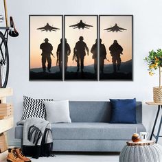 Air Force Silhouettes Wall Art is a beautiful addition to any decor style. Bring this stunning canvas print into your home to easily refresh your walls and elevate your decor. Military Photography, 60 Year Old Woman, Seascape Wall Art, Silhouette Photography, Silhouette Wall Art, Surprises For Her, Wall Art Elephant, Art Elephant, Photography Wall Art