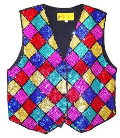 a colorful vest with sequins on it