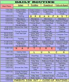 the daily routine schedule for students