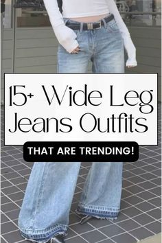 Crop Top And Wide Leg Jeans Outfit, Flared Ankle Jeans Outfit, Fall Outfits Women Wide Leg Jeans, Faded Wide Leg Jeans Outfit, How To Style Palazzo Jeans, Cropped Wide Leg Pants Outfit Fall, Big Leg Jeans Outfit, Wide Leg Jeans Sweater Outfit, Styling Wide Legged Jeans