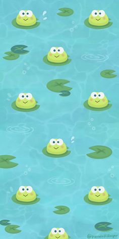 some cartoon characters floating in the water