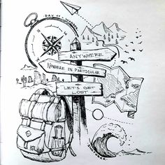 wander Mountain anywhere desert wave map compass Inktober 2024 Discover, Wander Inktober, Trek Inktober, Discover Inktober, Travel Tattoo Ideas, Watercolor Tattoo Ideas, Trippy Tattoo, Travel Tattoos, Inktober 2024