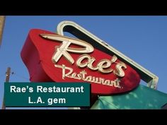 a restaurant sign with the words rae's restaurant l a gen