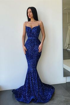 Sparkly Sleeveless Royal Blue Sequined Mermaid Prom Dresses-misshow.com Blue Prom Dresses Mermaid, Royal Blue Mermaid Prom Dress, Royal Blue Evening Dress, Blue Mermaid Prom Dress, Mermaid Gown Prom, Prom Dresses Long Mermaid, Royal Blue Prom Dresses, Mermaid Prom Dress, Dress With Sequins