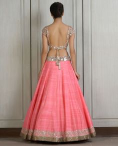 mirror work lehengas - Google Search Types Of Blouse Designs, Pink Lengha, Contemporary Saree, Mirror Work Blouse Design, Manish Malhotra, Ethnic Outfits, Indian Couture