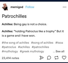 an image of someone's tweet about patrochilies