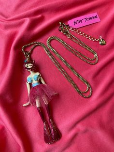 Betsey Johnson Jewels Of The Sea HUGE Scuba Diver Girl Tutu Doll Long Necklace  | eBay Swinging From Chandelier, Scuba Diver Girls, Preppy Bedroom, Funny Jewelry, Jewel Of The Seas, Clothes Reference, Pretty Accessories, Scuba Girl, Girl Tutu