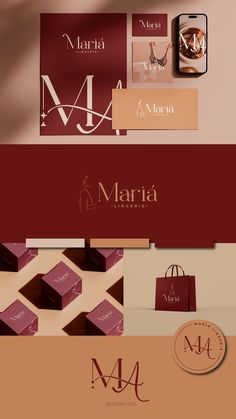 the logo for marfa cosmetics is shown in three different colors and font styles, including red