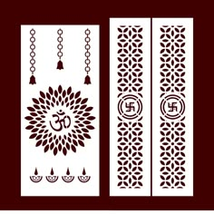 two paper cut designs depicting the symbols for different types of decorations