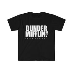 Dunder Mifflin Paper Company unisex T-Shirt from The Office. A casual T-Shirt is great for a simple gift to your friends and family, and also for casual wear while watching your favorite Scranton-based Paper Company TV show TulaCraftDesigns is a Women Owned Small Business (WOSB) run by Emma and based out of Chicago, IL. We are Office aficionados and have a passion for providing great products for everyday use and a little bit of fun. Thank you for supporting my small business! Details: .: 100% r The Office Serie, Dunder Mifflin Shirt, The Office Merch, Doctor Outfit, Dwight Schrute, Dunder Mifflin, Simple Gift, Michael Scott, 40th Birthday Parties