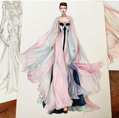 Dress Sketch, Drawing Fashion, Ralph And Russo, Illustrators On Instagram, Fashion Design Sketches, A Rainy Day, Heart Wallpaper, Draw Drawing