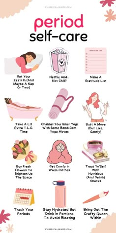 🩸 Banish period woes with 15 self-care tips to slay those cramps with style! Treat yourself with love and compassion during your time of the month! 💖  period self care routine | period self care aesthetic | period self care tips | period self care night routine | period self care kit | period self care day | period self care ideas | period self care day routine | period self care checklist | period hacks | period tips | period pain | period cramps | period hacks for school | period hacks for teens Period Hacks For School, Self Care Day Routine, Period Self Care, Self Care Night Routine, Hacks For School, Self Care Night, Period Tips, Healthy Period, Self Care Kit