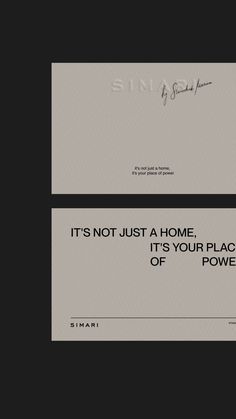 two business cards with the words it's not just a home, it's your place of power