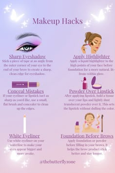 Here are some useful makeup hacks for you to try!💄 #makeup #hacks #beautyskincare #lipstick #eyeshadow #eyeliner #foundation #highlightermakeup #concelear #makeuplover #tips #tricks #beautylovers Make Up Tips And Tricks Hacks, Cc Cream Makeup Look, How To Do Makeup For Beginners, Make Up Hack, Tips For Makeup, Learning Makeup, Cakey Makeup, Changing Life, Makeup Hacks Videos