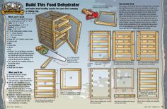 the instructions for building a food dehydraator with wood pallets and tools